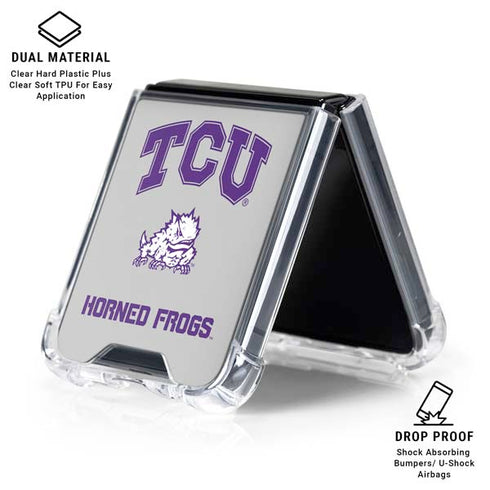 Texas Christian University Horned Frogs Logo Print Galaxy Z Flip6 Clear Case